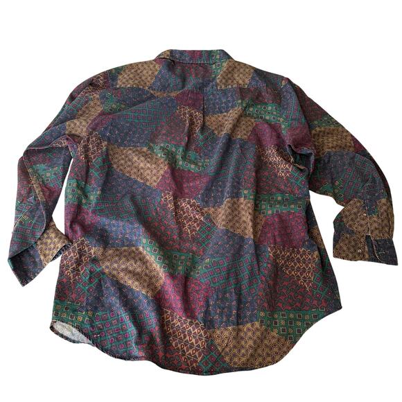 Vintage Ralph Lauren Chaps button up long sleeve paisley patchwork XL shirt men - Picture 6 of 8